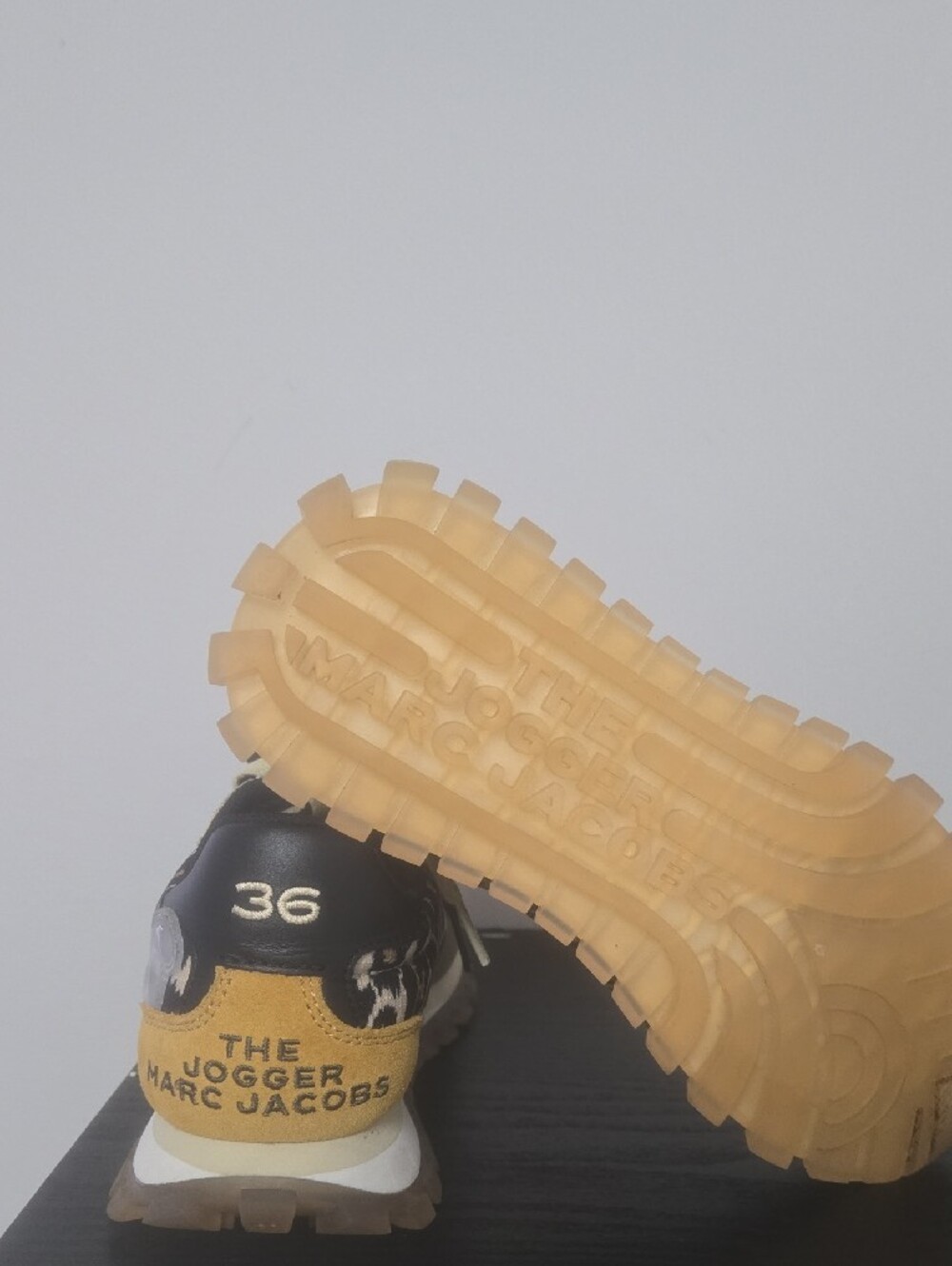 Marc Jacobs Leopard Print Jogger Sneakers - Yellow/Black/Olive - Picture 3 of 4